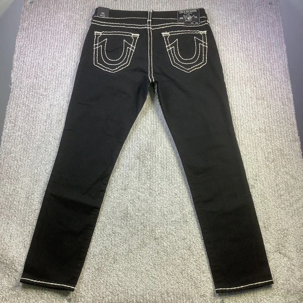 True Religion Super T Rocco Relaxed Skinny Jeans Black Rinse Mens 34 x 31 NWT